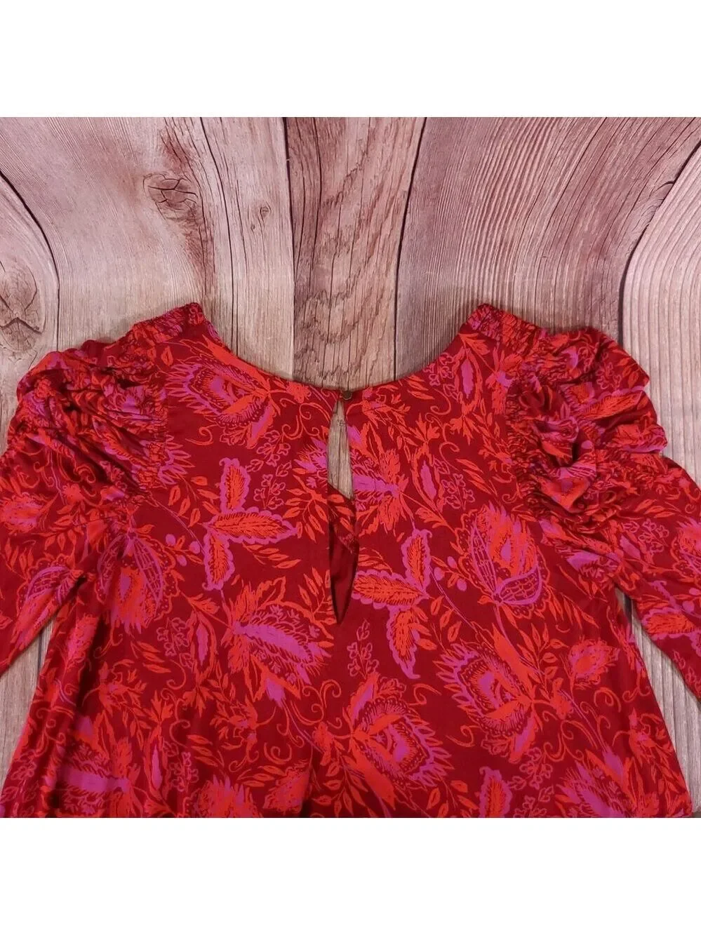 Free People Womens Size XS Hello Lover Tunic Top Scarlett Combo Boho V-Neck